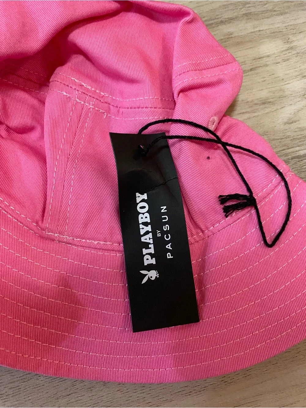 PLAYBOY Hot Pink rhinestone Spoiled bunny logo Bucket Hat - NWT